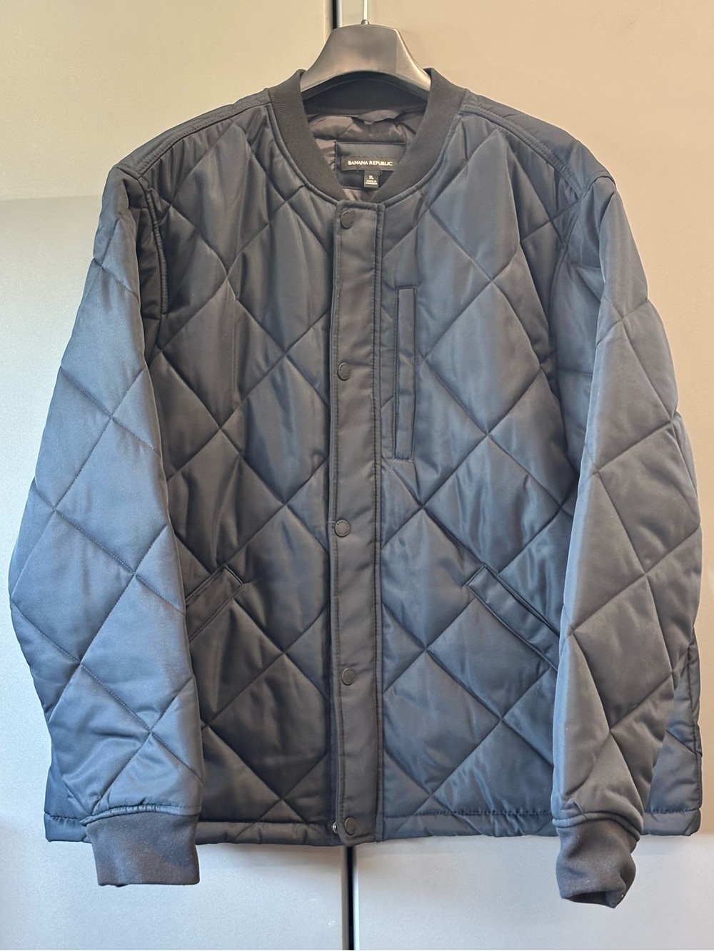 Banana Republic Quilted Bomber Jacket - Charcoal Black